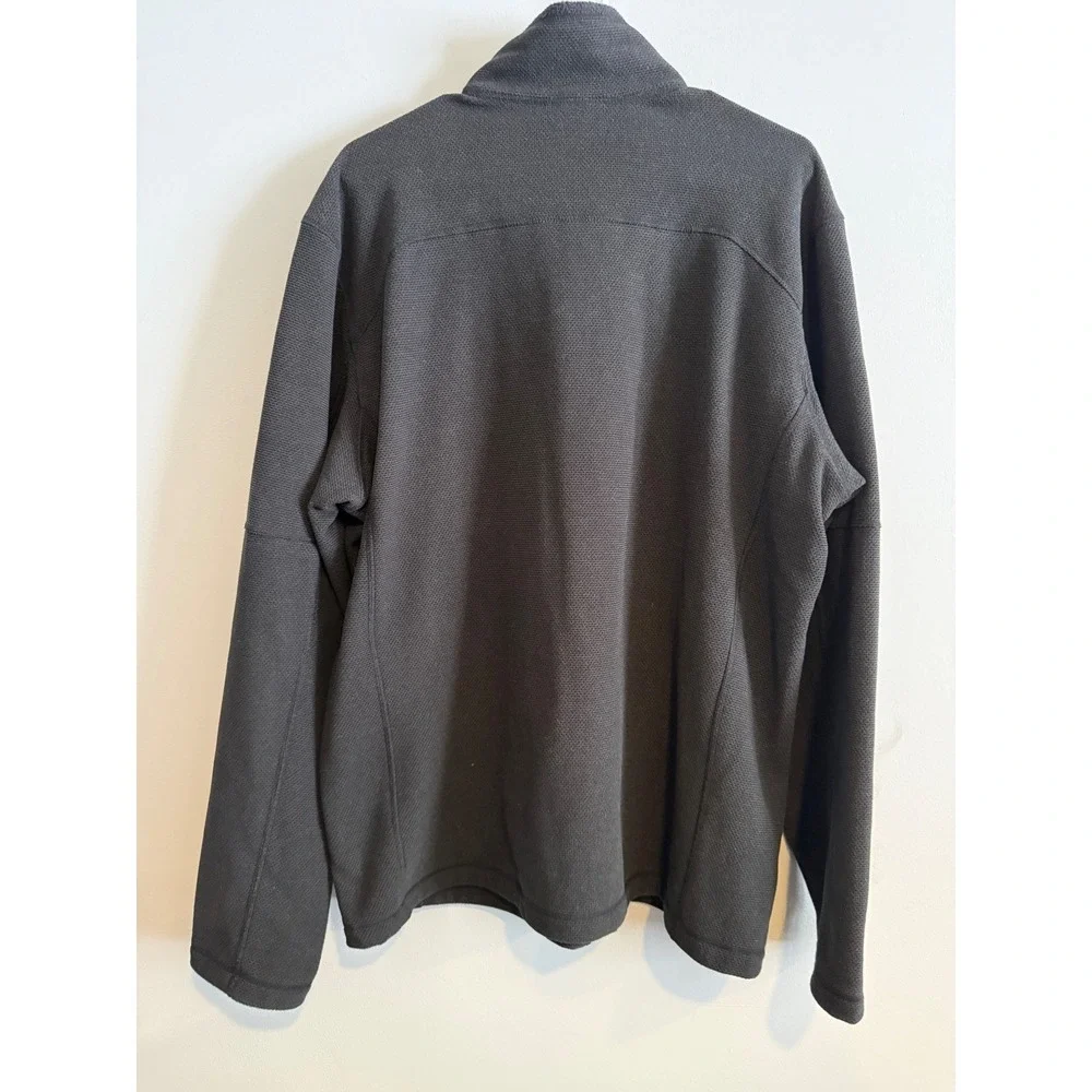 The North Face‎ Mens XL Black Full Zip Textured Fleece Jacket Chest Pocket